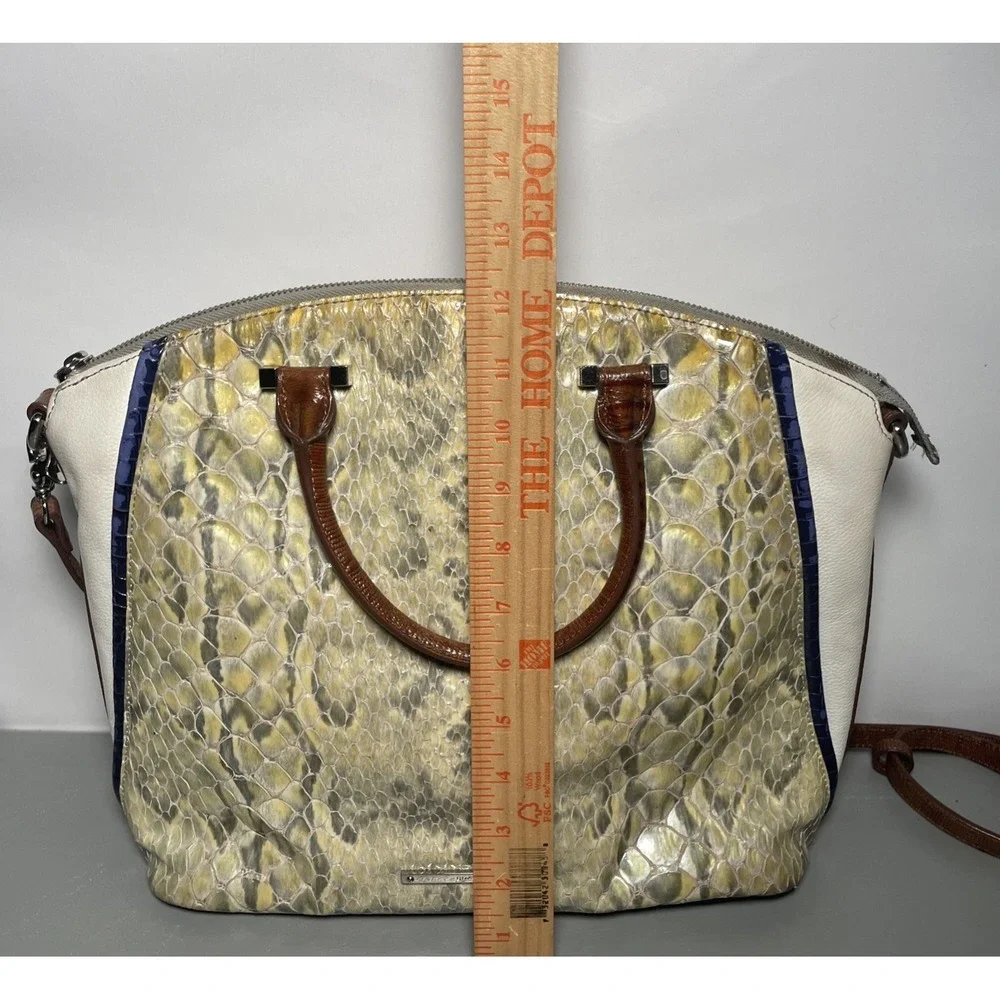 BRAHMIN‎ DUXBURY SATCHEL BAG SNAKESKIN EMBOSSED LEATHER
